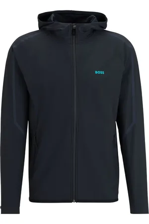 HUGO BOSS Hoodie zippé à logo imprimé