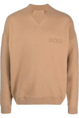 HUGO BOSS Pull en laine vierge à logo brodé