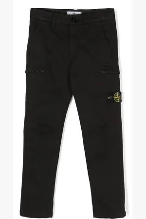 Stone Island Pantalon en coton à patch logo