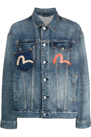 Evisu Veste en jean à imprimé graphique