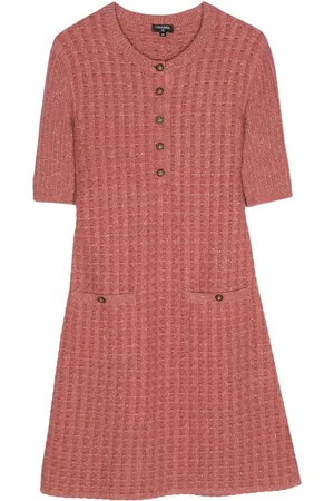 CHANEL Robe mi-longue en maille gaufrée (2005)