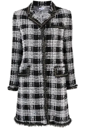 Thom Browne Robe en tweed Chesterfield à coupe mi-longue