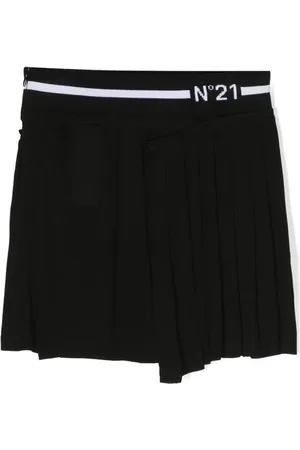 Nº21 Jupe plissée à logo en intarsia