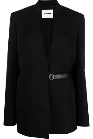 Jil Sander Blazer ceinturé à design sans col