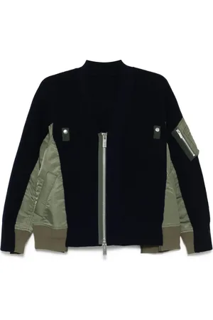 SACAI Cardigan à empiècements contrastants