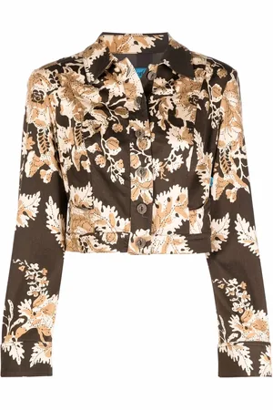 Christian Lacroix Veste crop à imprimé végétal (années 2000)