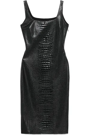 CHIARA BONI Robe mi-longue à effet peau de crocodile