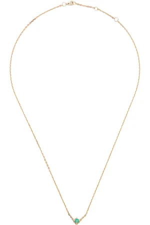 YVONNE LÉON Collier Solitaire V en 18ct à pendentif serti d
