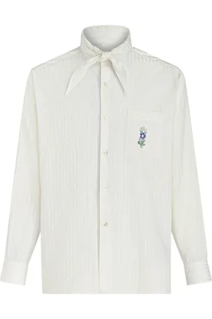 Etro Chemise rayée à fleurs brodées