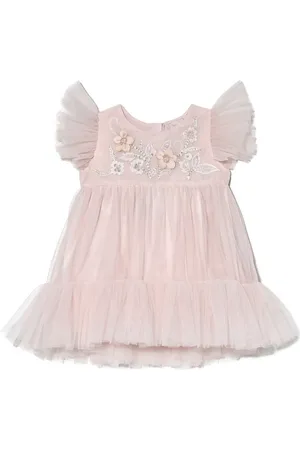 Tutu Du Monde Robe en tulle Bebe Blue Orchid à fleurs brodées