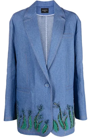 SANTA BRANDS Blazer boutonné à ornements de perles