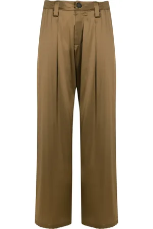 Uma Raquel Davidowicz Pantalon en soie à coupe droite