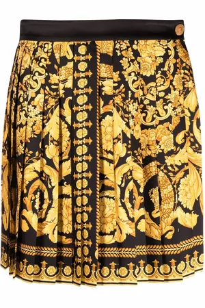 VERSACE Jupe plisée à. motif Barocco