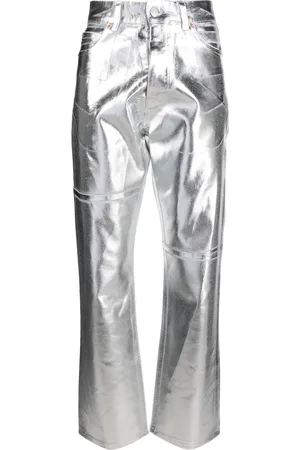 Maison Margiela Jean fuselé à effet métallisé