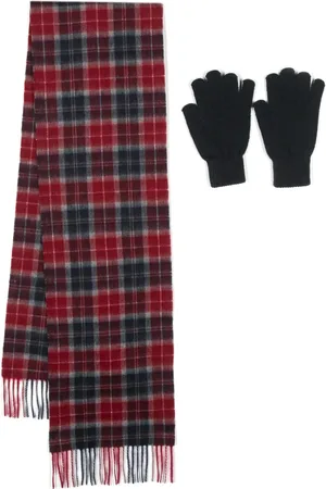 Barbour Ensemble écharpe-gants à motif tartan