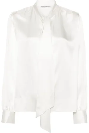 Alessandra Rich Blouse en soie à col lavallière
