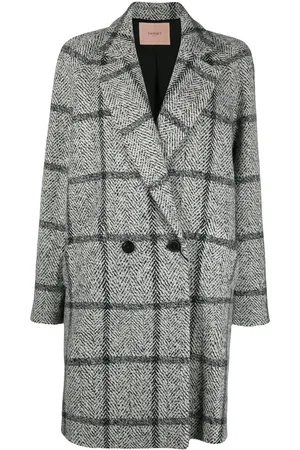 Twin-Set Manteau croisé à carreaux
