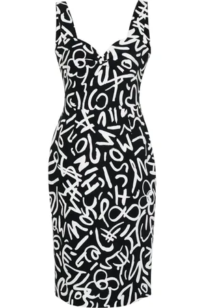 Moschino Robe mi-longue à imprimé graphique