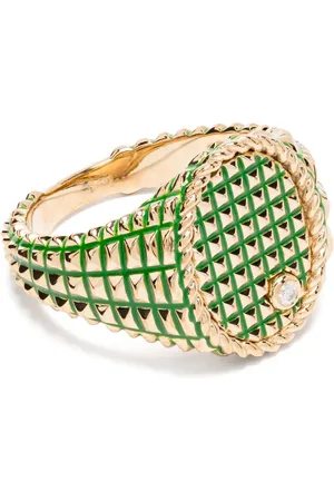 YVONNE LÉON Chevalière en 9ct pavée de diamants