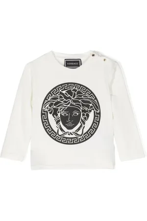 VERSACE Chemise en coton mélangé à logo imprimé