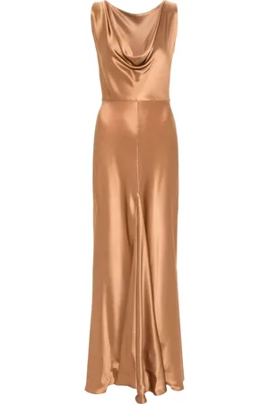ANTONELLI Robe longue Noland en satin ondulé