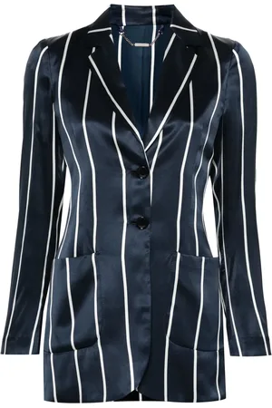 Kiton Blazer en soie à rayures