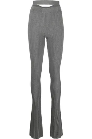ANDREADAMO Pantalon nervuré à coupe évasée