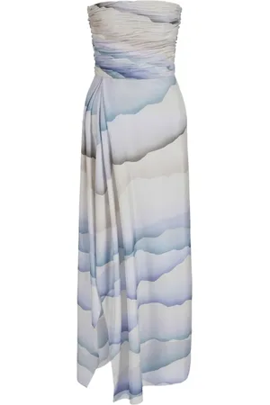 Giorgio Armani Robe longue à motif abstrait en soie