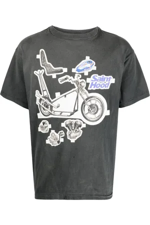 SAINT MXXXXXX T-shirt en coton imprimé à effet usé