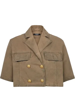 Balmain Blouse crop à boutonnière croisée