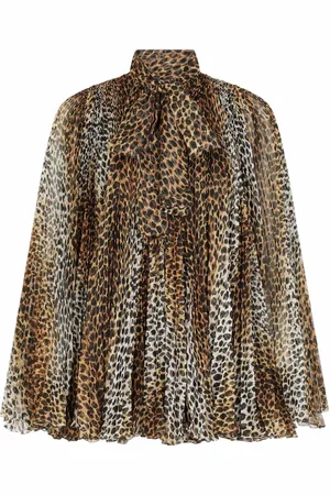 Dolce & Gabbana Robe plissée à imprimé léopard