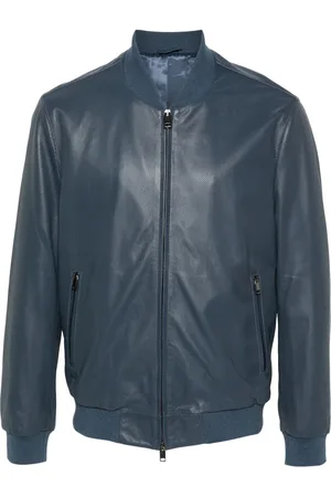 BRIONI Veste bomber en cuir perforé