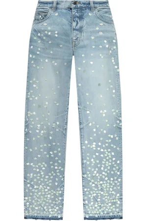 AMIRI Jean droit à pois appliqués