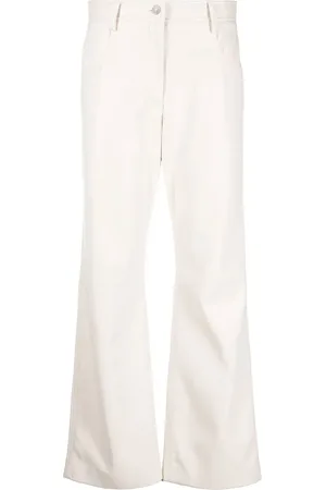 Msgm Pantalon en cuir artificiel à taille haute