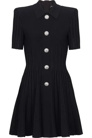 Balmain Robe courte évasée à design nervuré