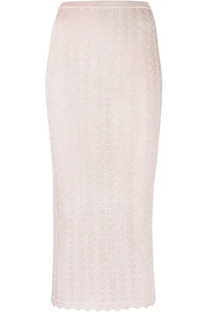 Alessandra Rich Jupe crayon en maille ajourée
