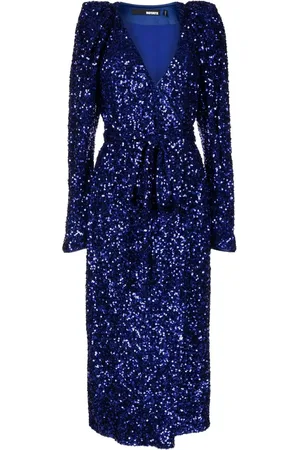 ROTATE Robe portefeuille mi-longue à sequins