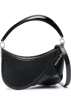 MUGLER Sac porté épaule en cuir à plaque logo