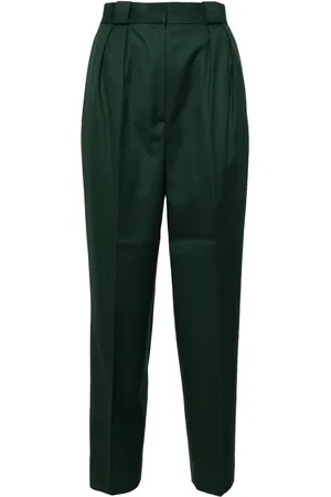 Dior Pantalon plissé en laine à taille haute