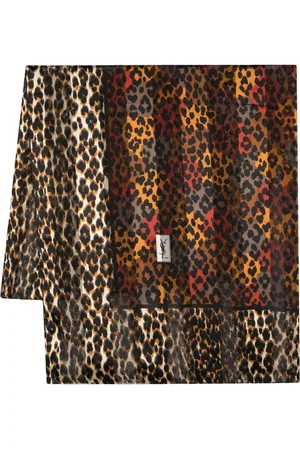 Saint Laurent Foulard en soie à imprimé léopard (années 1980)
