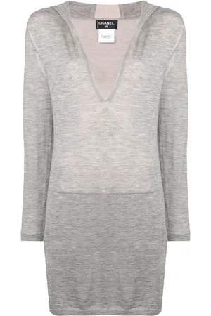 CHANEL Pull long à capuche
