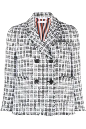 Thom Browne Veste en tweed à boutonnière croisée
