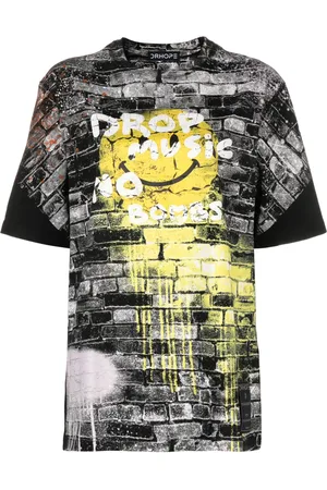 DRHOPE T-shirt en coton à imprimé graphique