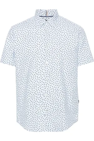 HUGO BOSS Chemise en coton à motif abstrait