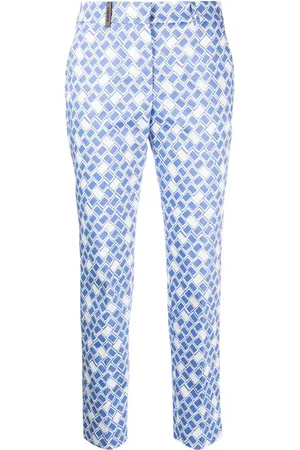 PESERICO SIGN Pantalon slim à imprimé géométrique