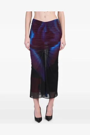 MUGLER Jupe mi-longue à fronces