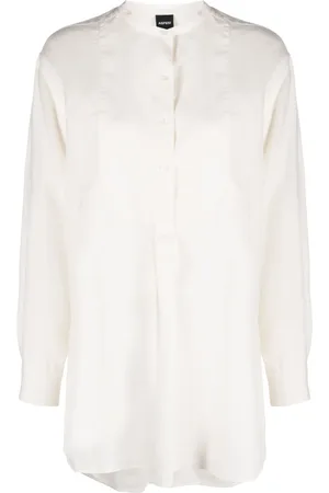 Aspesi Chemise en lin à design sans col