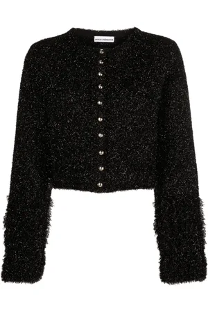 Paco rabanne Cardigan crop à effet métallisé