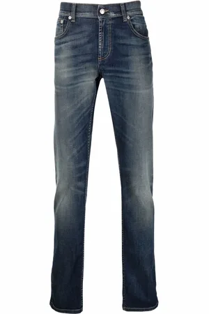 Alexander McQueen Jean à logo brodé