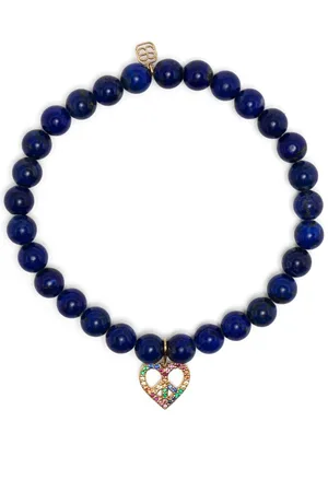 Sydney Evan Bracelet Peace Cœur en or 14ct serti de pierres